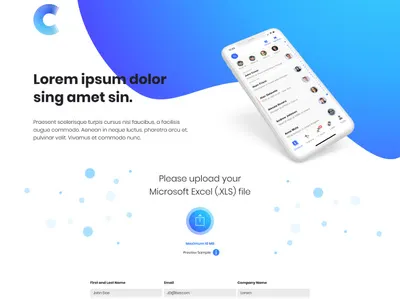 Landing Page Design gradient landing page light