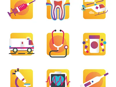 Free healthcare icons ambulance collection download drugs free healthcare heart rate hospital icon set icons medical medicine medicopter microscope pack pills thermometer tooth vaccine vector