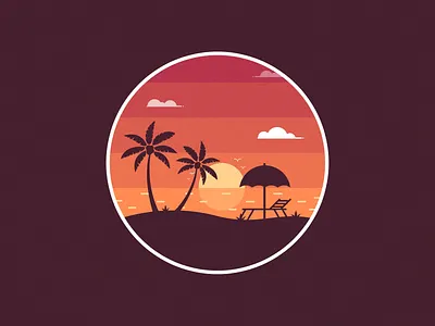 Sunset beach beach landscape 插图 景观