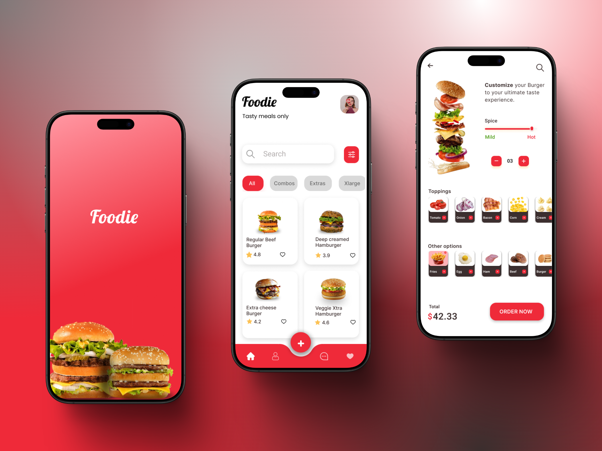 Foodie - Burger App Design branding ui