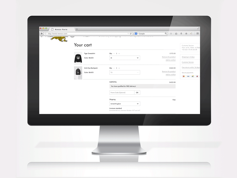Kenzo On-Site Modal grahicdesign modal ui ux uidesign user interface ux webdesign