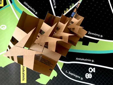 Vilnius map project 3d architecture city layout lithuania map map design maps papercraft schematic streets symbol vector vilnius
