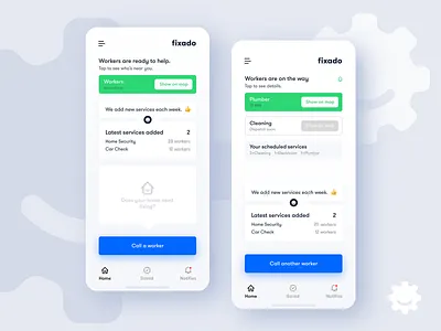 Home Services App app apple clean design flat icon interface layout logo minimal simple ui ux vector
