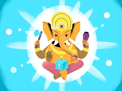 Ganesh character design flat design ganesh ganesha god illustration illustrator style frames