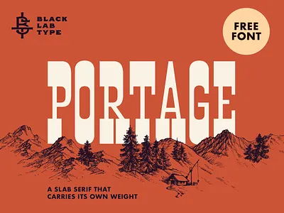 Portage: Free Font display font display type display typeface slab serif typography vintage font vintage lettering vintage type vintage typeface
