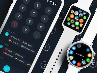 Expense tracking app of my dreams dark ui expense expenses money smartwatch tracking watch