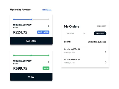 Fintech UI Components app identity minimal typography ui ux web