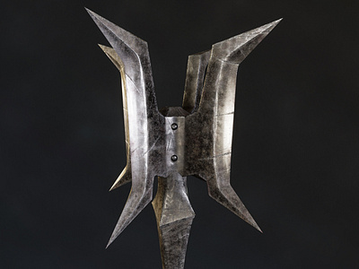 Carved Brink - Goblin Mace of Doom 3d 3d art 3d modeling 3dmodel 3drender blender cg art cgi fantasy fantasy art game art game design graphic design mace metallic pbr prop design render substance painter weapon