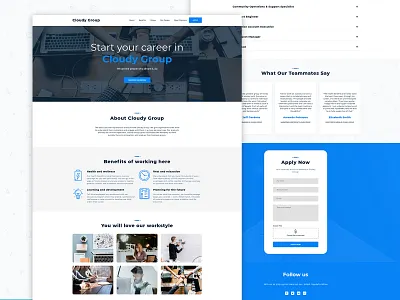 Careers Page idea blue career careers page create a website illustration light logo page concept template design templates webdesign weblium website builder website concept website design website page website template website theme