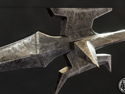 Carved Brink - Goblin Mace of Doom 3d 3d art 3d modeling 3dmodel 3drender blender cg art cgi fantasy fantasy art game art game design graphic design mace metallic pbr prop design render substance painter weapon