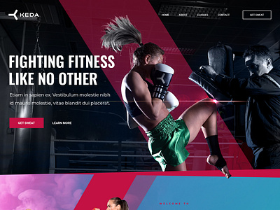 Fighting Fitness adobe illustrator adobe photoshop graphic design landing page web design webdesign website website design