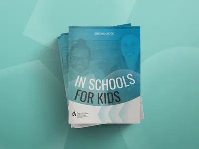 CIS Annual Report adobe blue branding children cool cool design design gradient green indesign kids layout magazine minimal minimalism print program school shapes teal