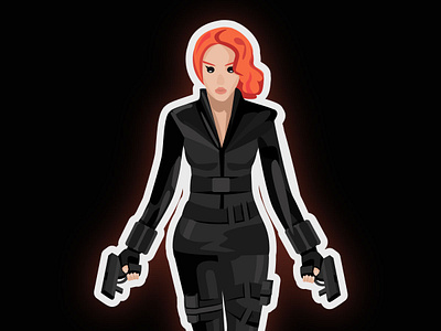 Black Widow - Avengers 2d character comic design illustration illustrator marvel mcu portrait sticker vector woman