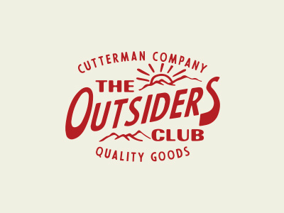 Outsiders hat. adventure badge hat illustration logo mountain outsiders patch sunset