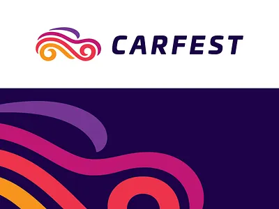 Carfest car fest festival joy logo mark ribbons symbol