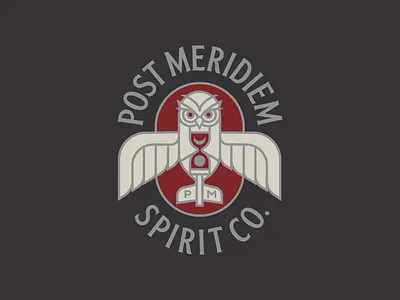 Post Meridiem Spirit Co. cocktail logo owl spirits