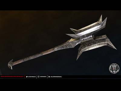 Carved Brink - Goblin Mace of Doom 3d 3d art 3d modeling 3dmodel 3drender blender cg art cgi fantasy fantasy art game art game design graphic design mace pbr prop design render substance painter texture weapon