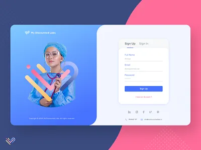 Healthcare Portal Sign Up Screen adobe xd health healthcare ingeniouspixel interaction design login login screen sign up signup ui ux webdesign website
