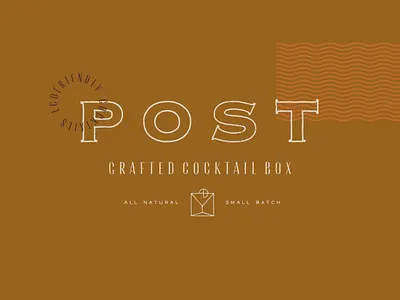 Post Craft Cocktails branding design icon illustration logo type typography