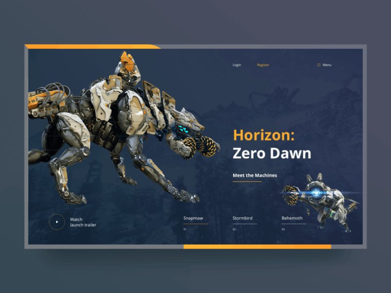 Horizon: Zero Dawn animation design interaction interaction design ui ux ux ui