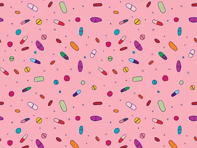 💊 Pillz 💊 branding color design drawing fun graphic design hand drawn pattern pattern making pills print textile textile design