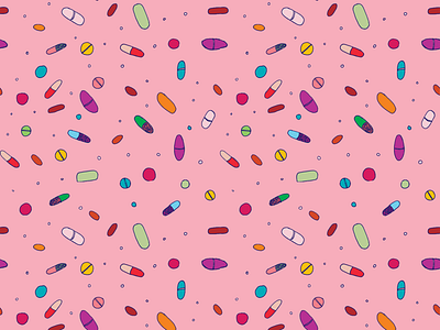 💊 Pillz 💊 branding color design drawing fun graphic design hand drawn pattern pattern making pills print textile textile design