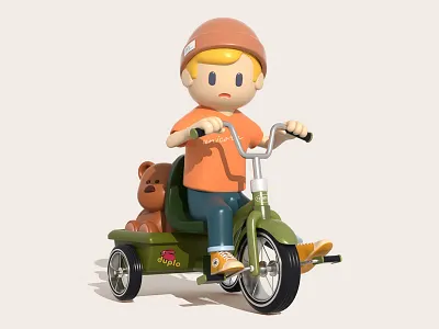 Trike Patrol 3d c4d character cinema4d illustration kids render trike vehicle