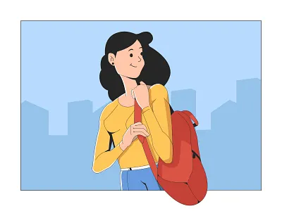 Tousrist cartoon cartoon character cartoon illustration character characterdesign city design female character flat flat illustration flatdesign illustration tourist vector