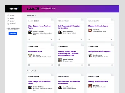 Conference Notes project notes ui