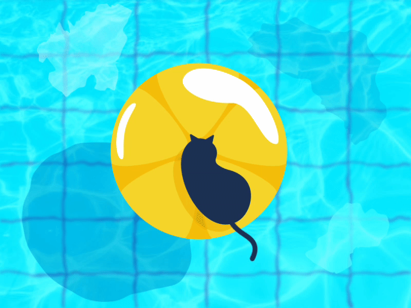not a care in the world.. 2d animation adobe illustrator after effects animals animation cartoon cat cats character design illustration illustrator motion art motion graph motion graphics pool summer vector water