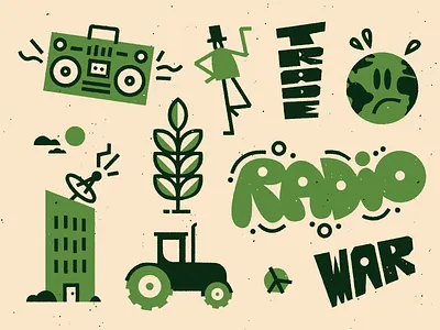 📻🌎📻 art character doodle drawing fun illustration lettering texture vector