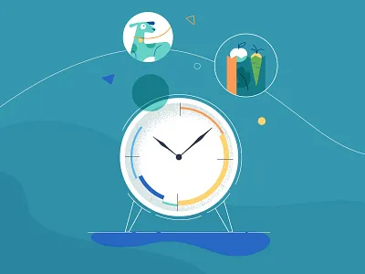 Dividing Up Your Day alarm clock app branding chores icons identity illustration pie chart ripple schedule splash tasks timing to do