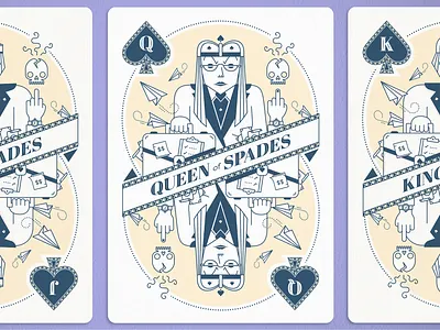 Queen of Spades advertising atlanta card design card game iocns playing cards queen of spades skulls vector illustration