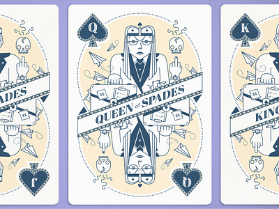 Queen of Spades advertising atlanta card design card game iocns playing cards queen of spades skulls vector illustration