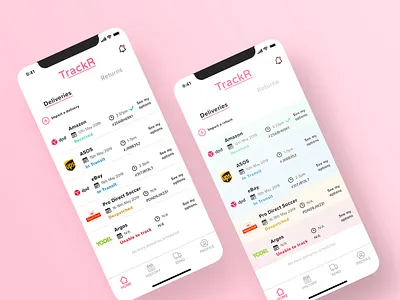 TrackR Logistics Tracking Home Screen app colour delivery design flat icon logistics photoshop sketch tracking typography ui ux vector