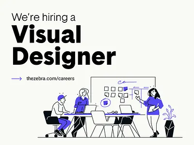 The Zebra is hiring! austin career design hired hiring illustration insurance job job openings jobs layout line art marketing tech technology typography vector visual designer web web design