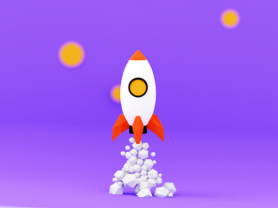 Ready to launch 3d 3d modeling blender lowpoly lowpolyart modeling rocket
