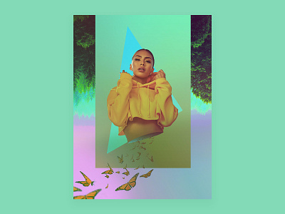 Fluttery butterfly composition digital art illustration photomanipulation photoshop poster poster a day poster design