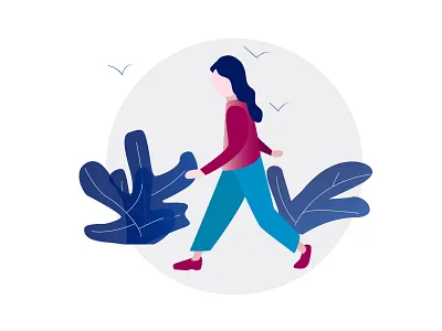 Walking illustration colorful colour colourful contemporary contemporaryillustration design graphic design illustration limited color limited color palette simple vector