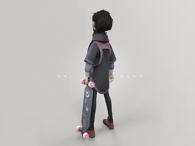 Shimuko 3d character character design design girl illustration longboard longboarder longboarding shimur skateboard skater zbrush