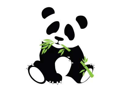 Just a Panda illustration logo negative space panda whitespace
