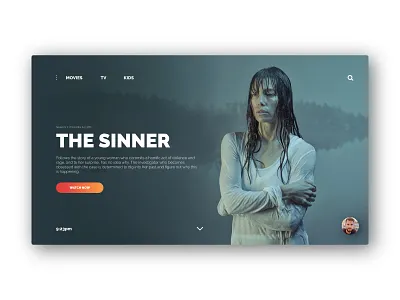 DailyUI #025 - TV App adobe xd card daily dailylogochallenge dailyui display flat minimal netflix sinner tv tv app tv design tv show ui ux vector web design