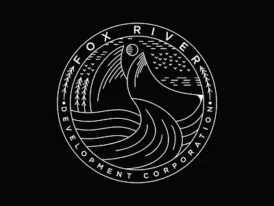Fox River Logo Rumble aplikasi desain identitas ikon ilustrasi logo minimal monoline tipografi vektor