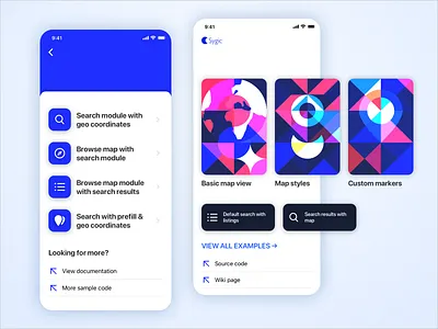 Sygic Sdk Sample App app blue branding interface iphone iphone app logo menu ui ux