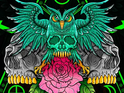 Alquimia adobe illustrator alquimia chiris concept design design flowers illustration illustration magic owl rose skull vector wacom bamboo