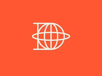 D letter abstract geometric lines minimalist modern symbol