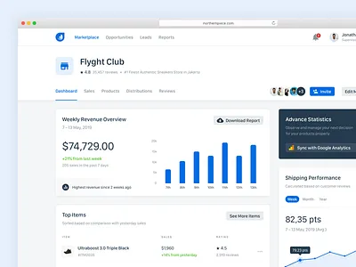 Marketplace Dashboard Concept chart dashboard finance graph marketplace minimal sales