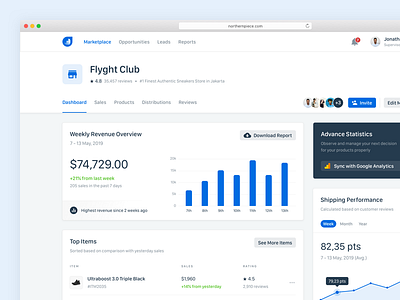 Marketplace Dashboard Concept chart dashboard finance graph marketplace minimal sales