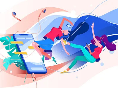 Stream with chat broadcast chat flat illustration kit8 mobile online stream technology vector watching