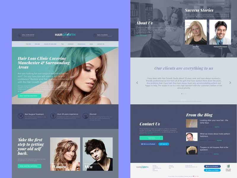 Hair Growth Studios ui ux web